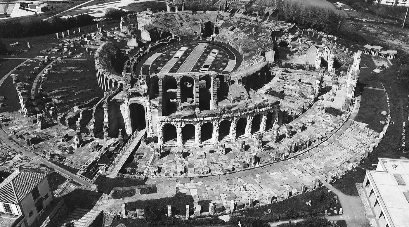 Veduta storica dell'Anfiteatro Campano di Capua, dove nacque la rivolta di Spartaco