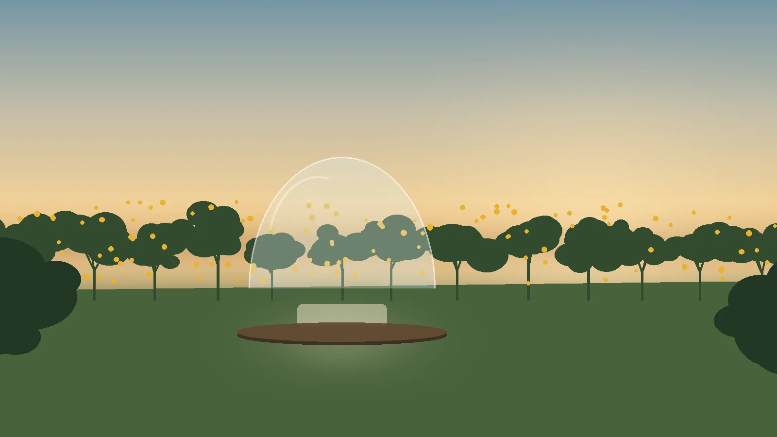 Bubble hotel per glamping in Italia immerso nell'agrumeto all'alba