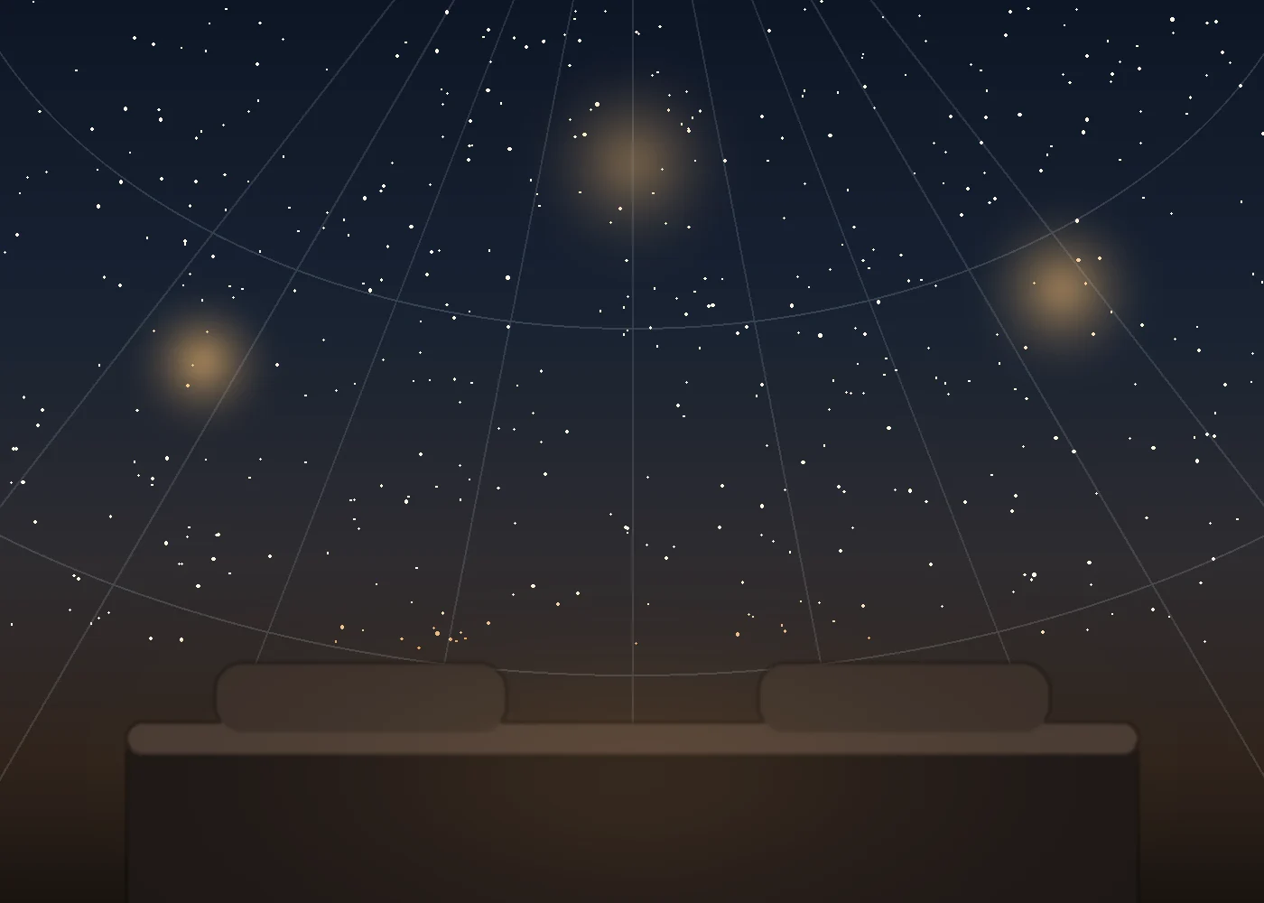 Esperienze di coppia: interno di una bubble room con vista sul cielo stellato di Capua